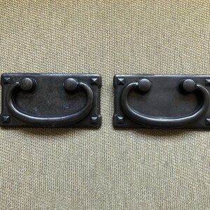 Vintage Mission Style Drawer Pulls Gunmetal Gray Finish SETS OF 2, Dresser Pulls, Arts and ...