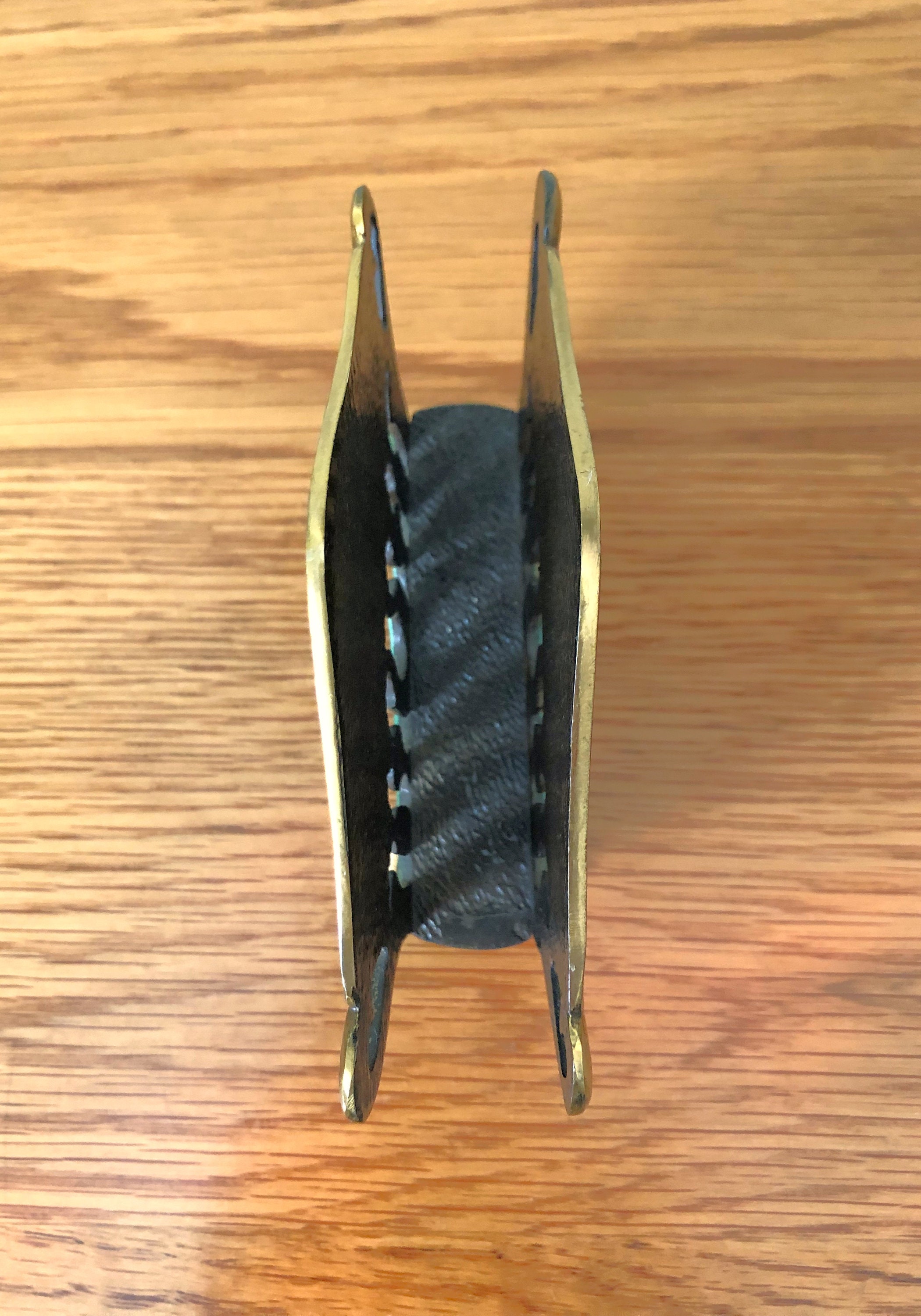 Vintage Brass Enamel Napkin Holder Letter Holder Made in Etsy