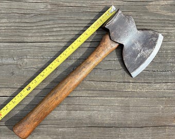 Vintage Philadelphia Tool Co Hewing Axe, Hatchet, Reading Railroad Co, Green Woodworking