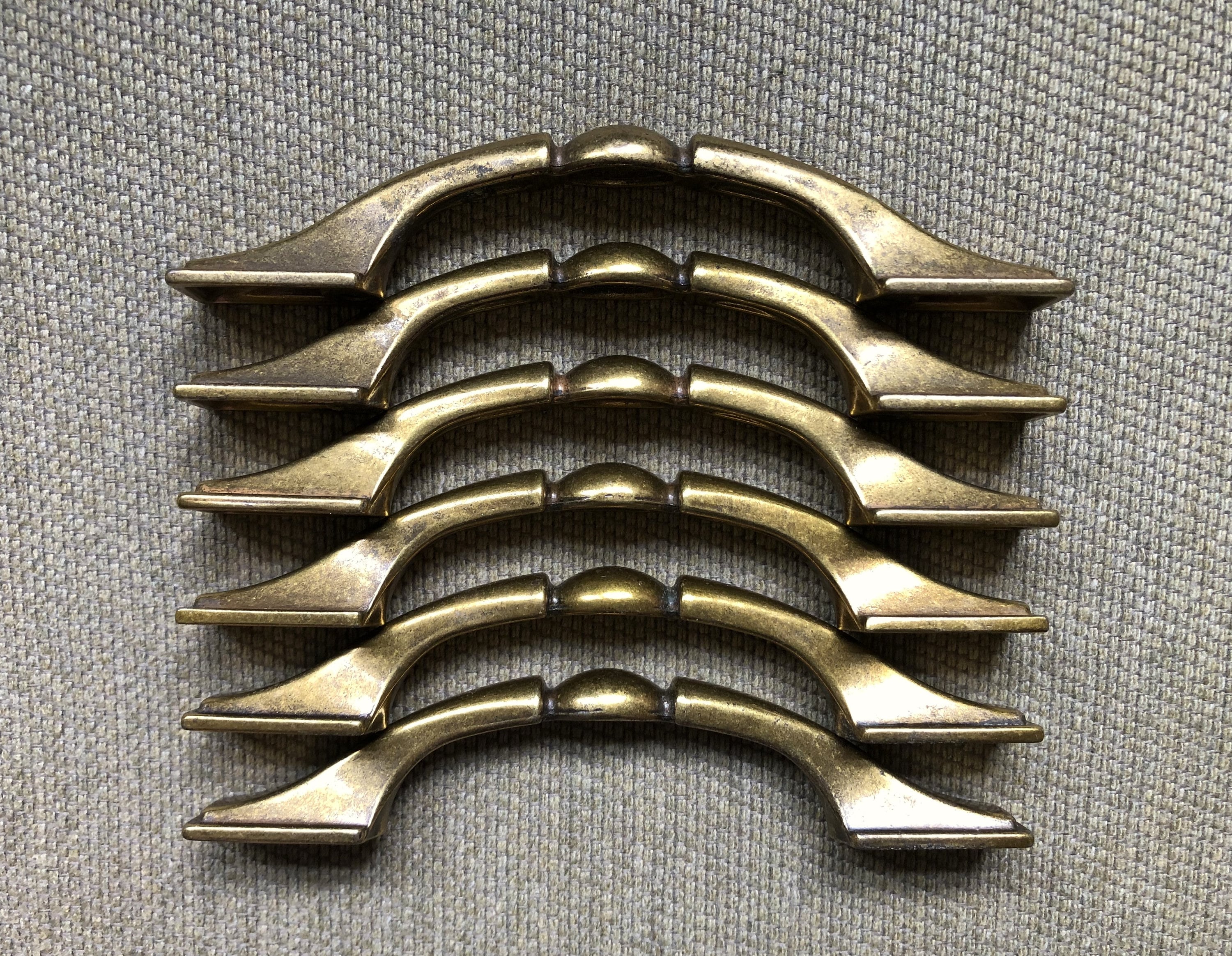 Antique Brass Finish Drawer Pulls SET OF 2, Dresser Cabinet Pulls, 3 ...