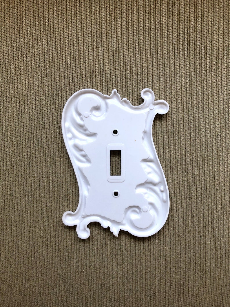 Vintage Switch Plate Cover Mod 1960s NOS White Plastic Etsy