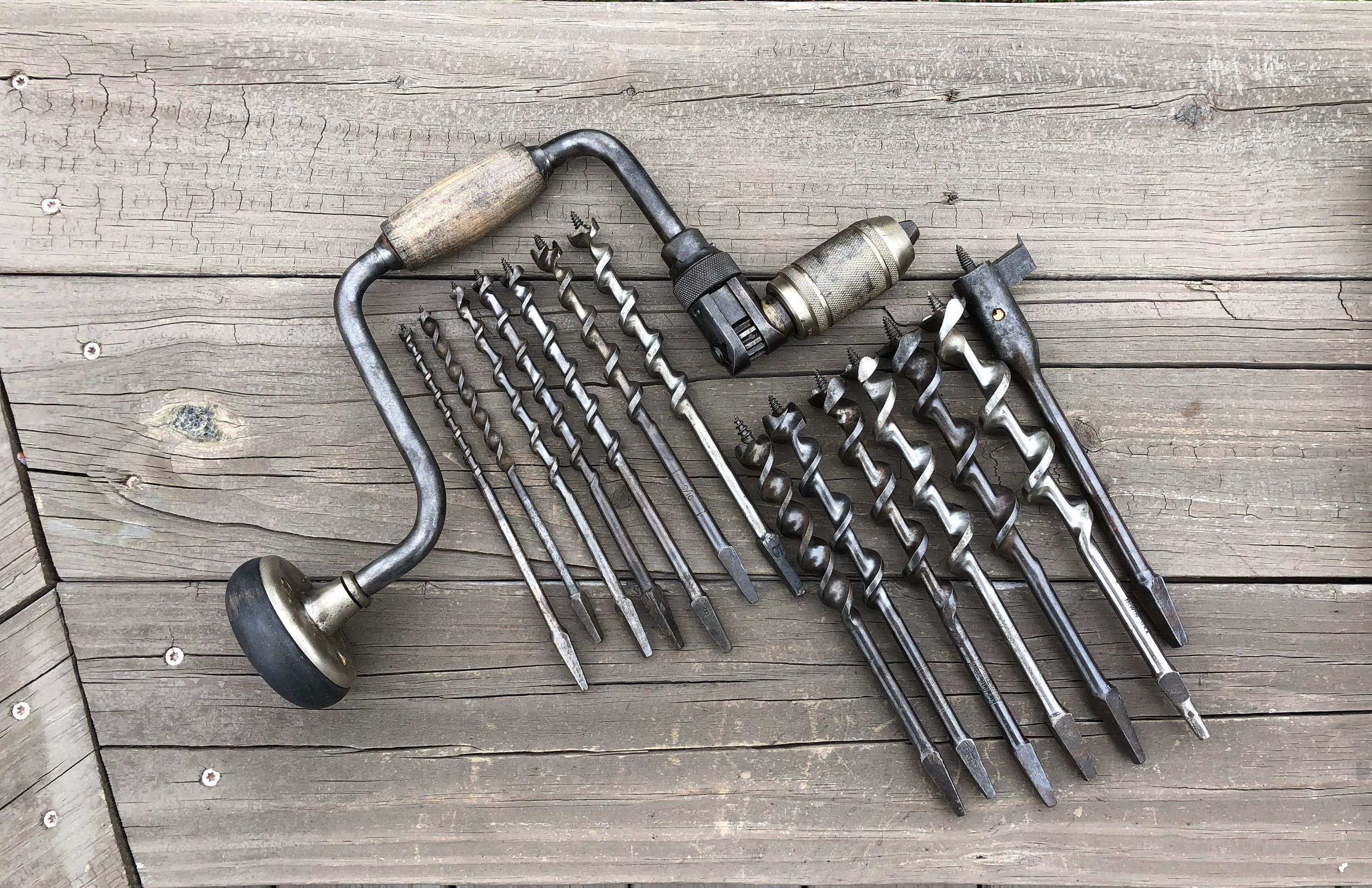 Antique Stanley No 945 - 10 Inch Brace, Hand Drill Driver With 13