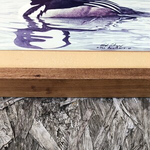 Hooded Mergansers on a Lake Round Beach Towel by Barry Samuel