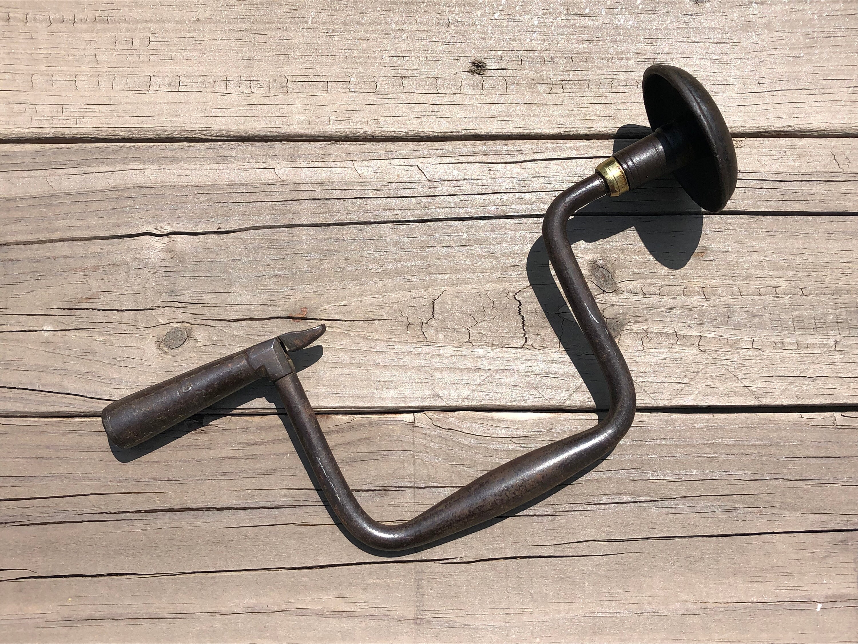 Anique Vintage J. Taylor Metal Auger Bit Brace With Auger Bit Etsy