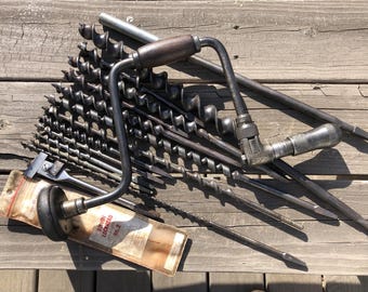 Millers Falls No 30-14" Brace 12 Bits, Irwin Expansive Bit, Greenlee Extension Bit