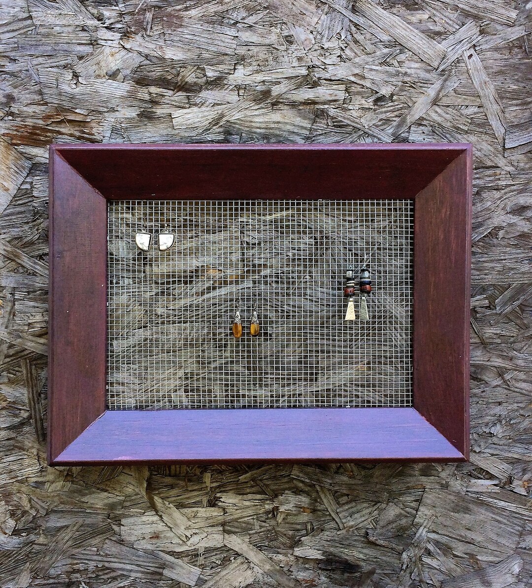Earring Holder Vintage Picture Frame Purple Earring Etsy