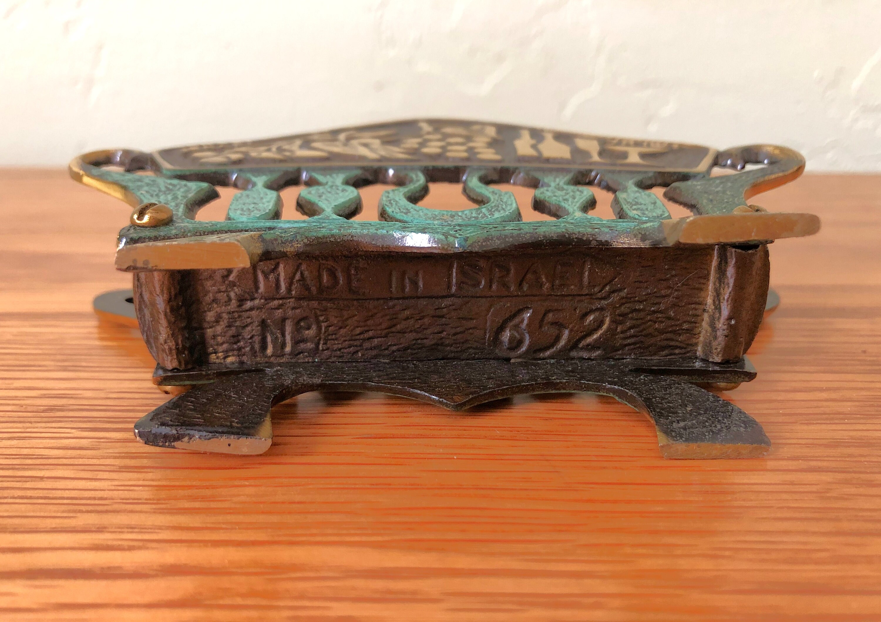 Vintage Brass Enamel Napkin Holder Letter Holder Made in Etsy