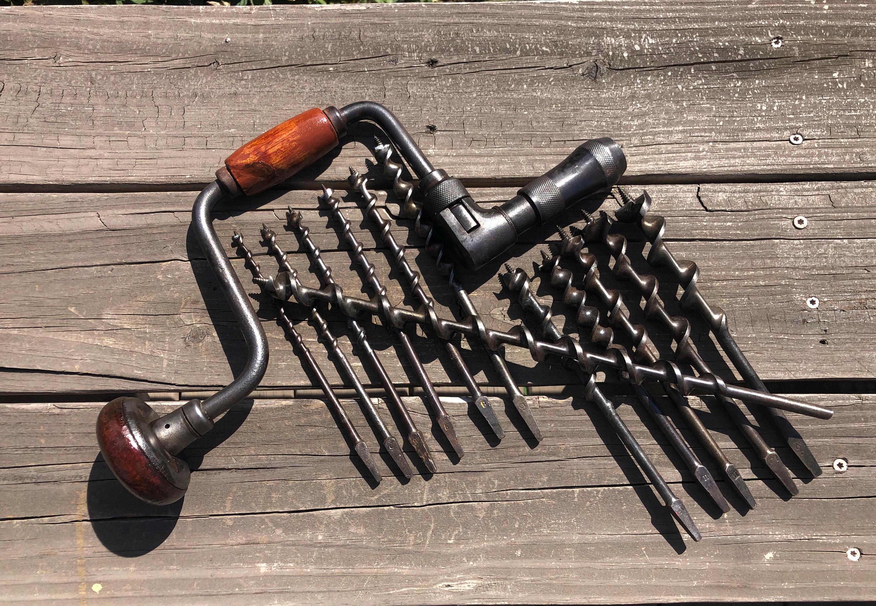 Antique Millers Falls No 1322 10 Inch Auger Bit Brace Wood Drill