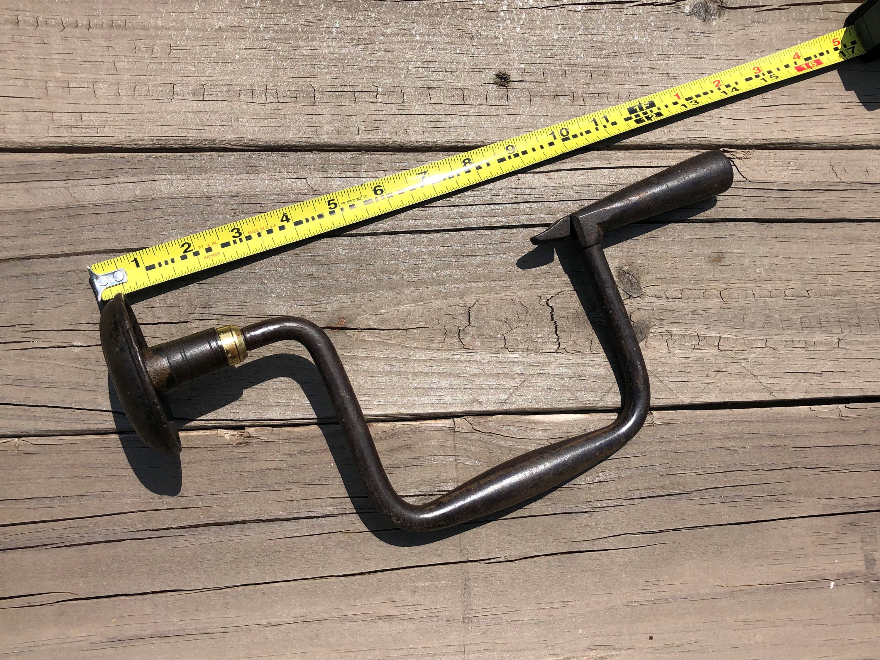 Anique Vintage J. Taylor Metal Auger Bit Brace With Auger Bit Etsy