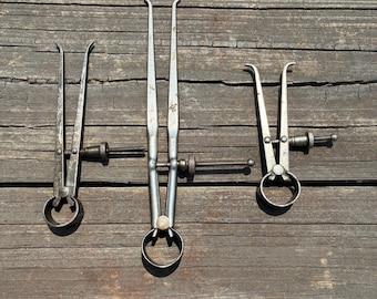 3 Vintage Inside Spring Calipers, Sandow Tool Co - 3", 4-1/4", General - 6-1/4"