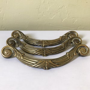 Brass Color Drawer Pulls With Over Glaze, 3 AVAILABLE, Dresser Cabinet Pulls, French Country