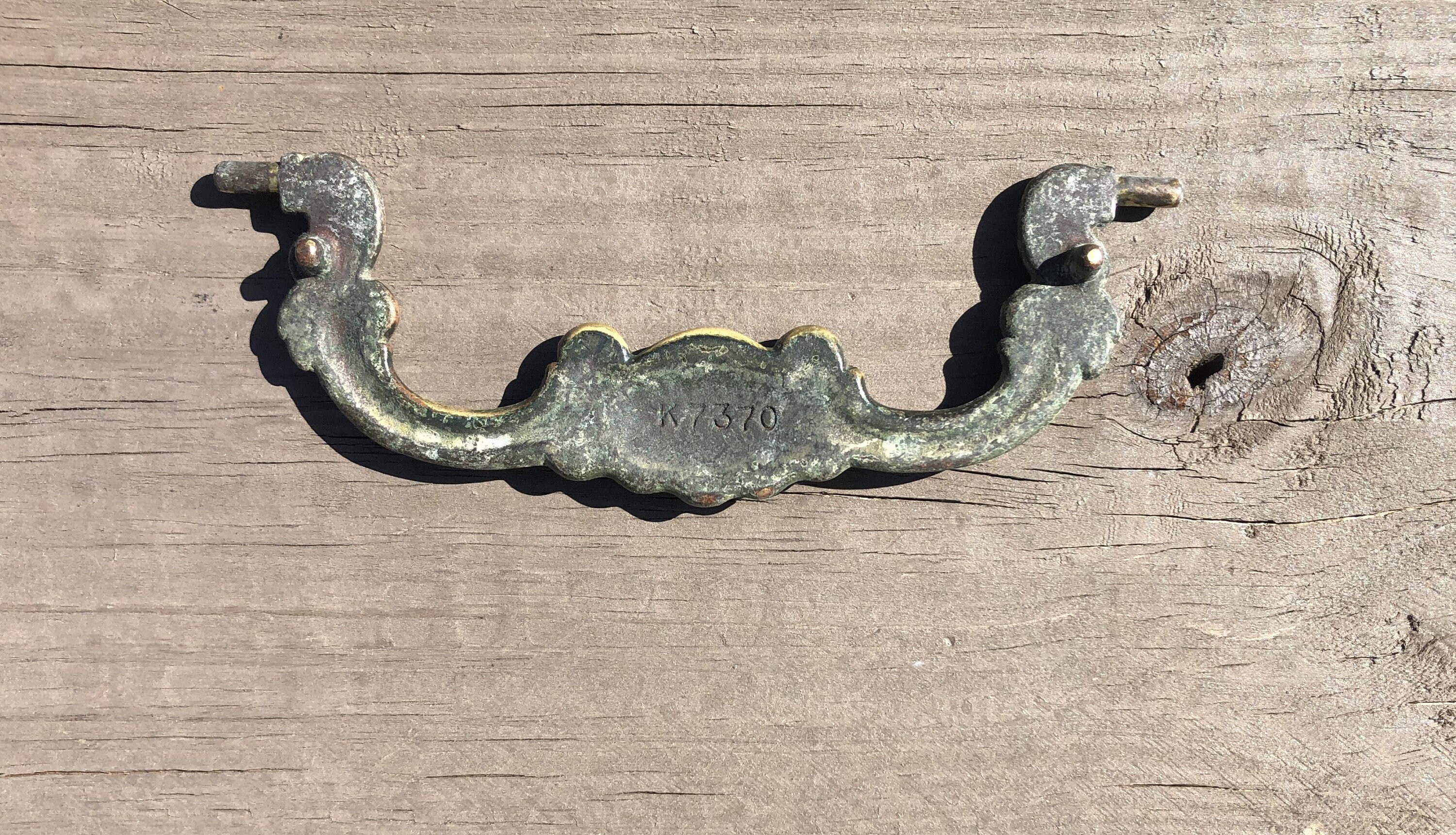 Vintage Brass Drawer Pulls Clam Shell Drop Bail With Rosettes Etsy