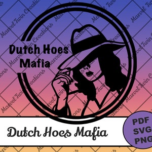 Holländische Hacken Mafia - unabhängige Cricut Designs - png svg pdf Dateien - original Designs - Schneidedateien - Mädchen mit Hut - Clip Art - Digital Art