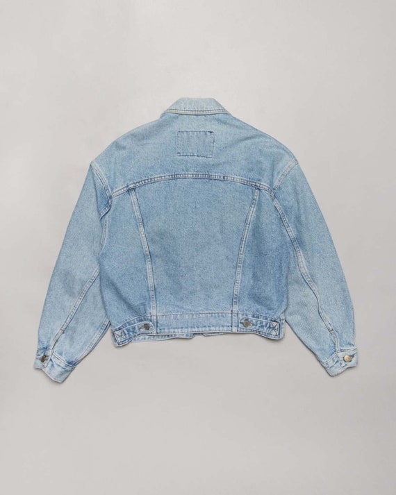 UNIFORM '80S denim casual fit cropped blue jacket Gem