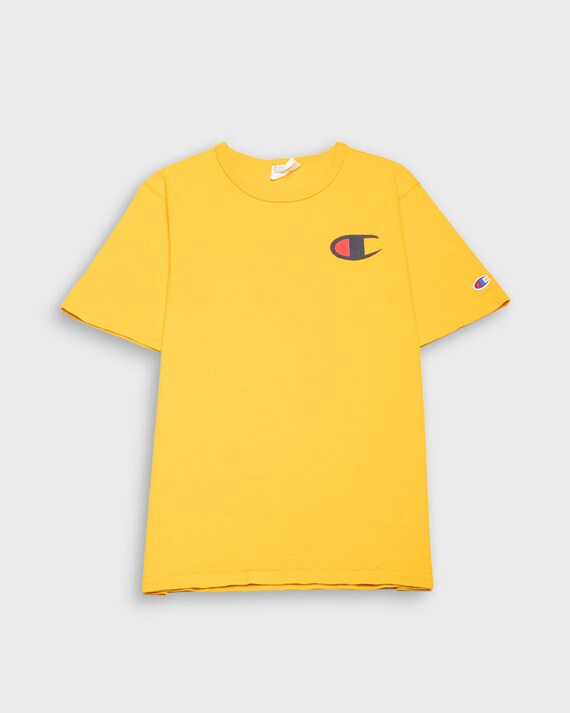 90s Champion Yellow T-shirt - Etsy