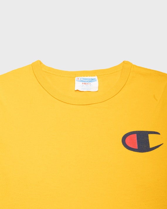 90s Champion Yellow T-shirt - Etsy