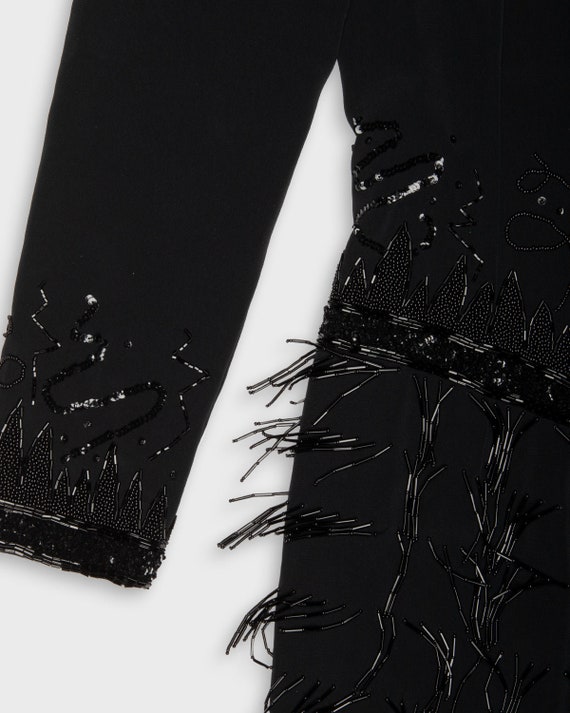 80s Fabrice Silhouette black beaded dress - Gem