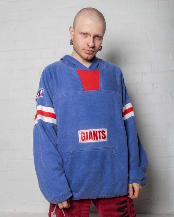 NFL NEW YORK Giants Blue red white Quilted Oversized Sweater Etsy