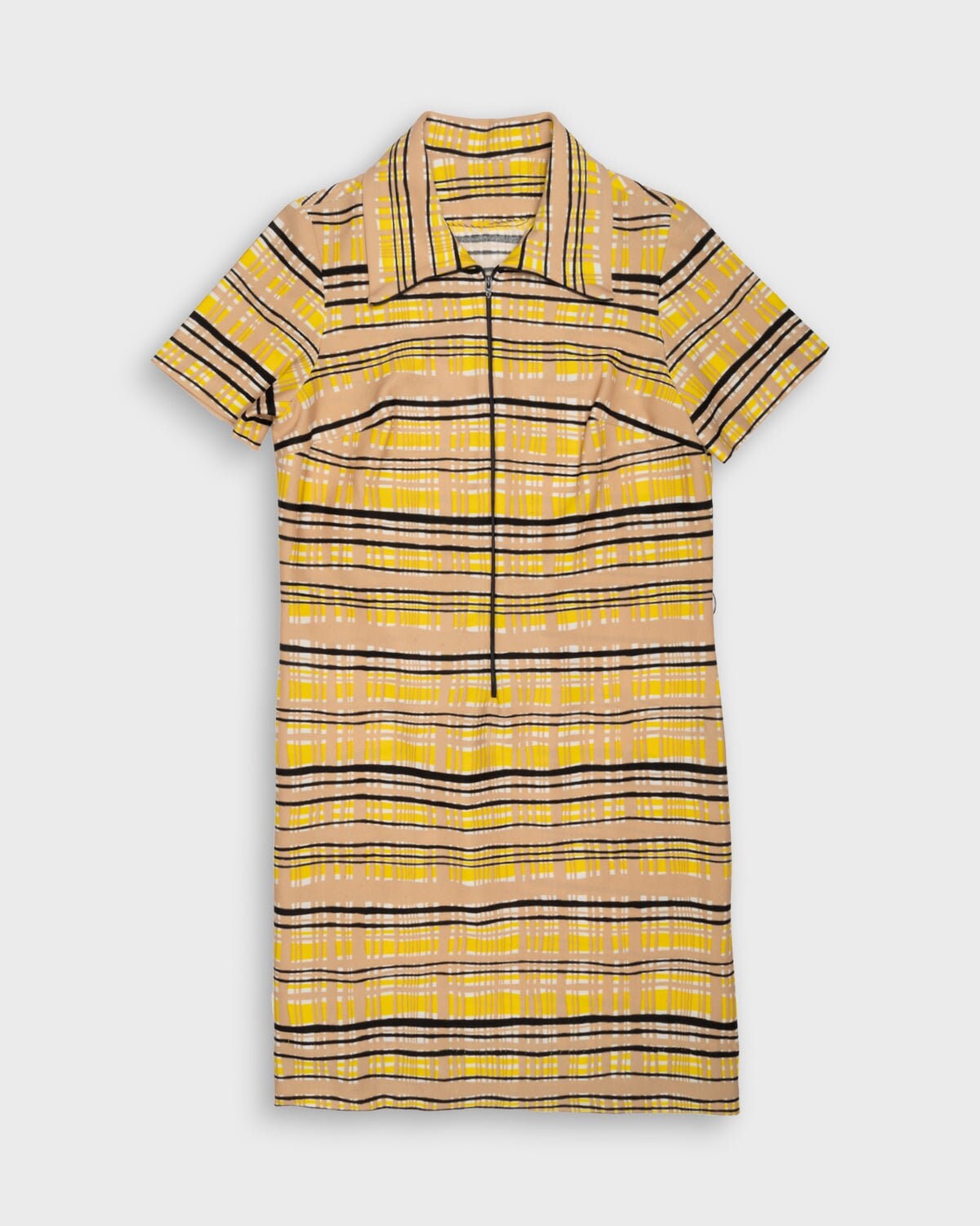 Abstract Check Beige Dress Etsy Canada