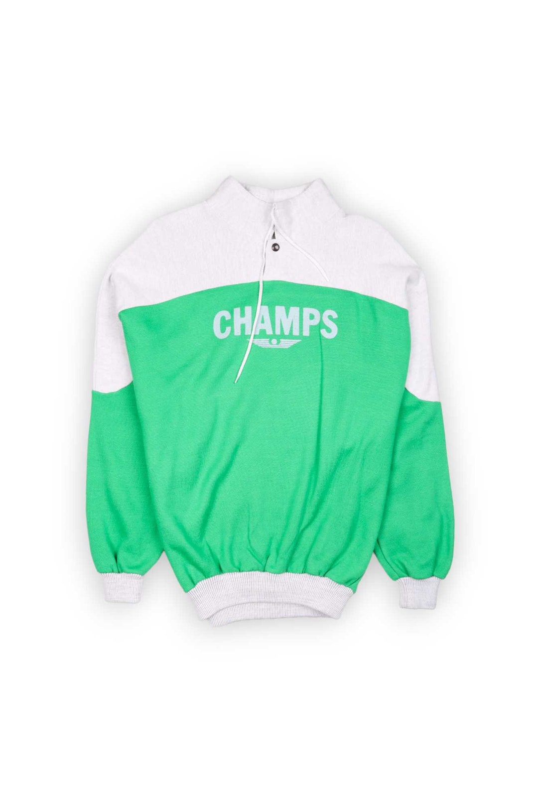 Champs' Green Grey Oversized Fit Sports Sweater Etsy