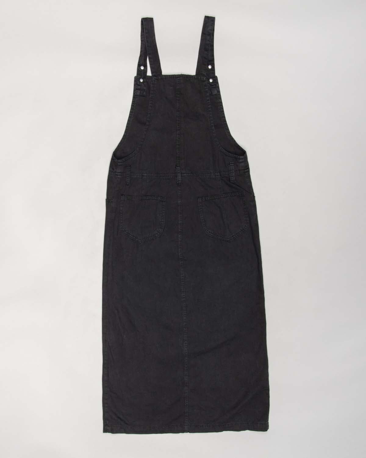 Classic Black Midi Button Down Pinafore Dress Etsy