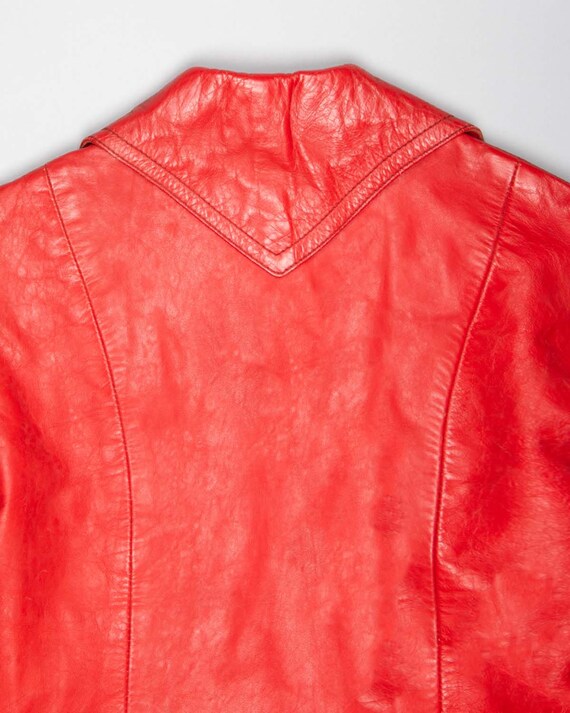 Red Leather Buckle Jacket