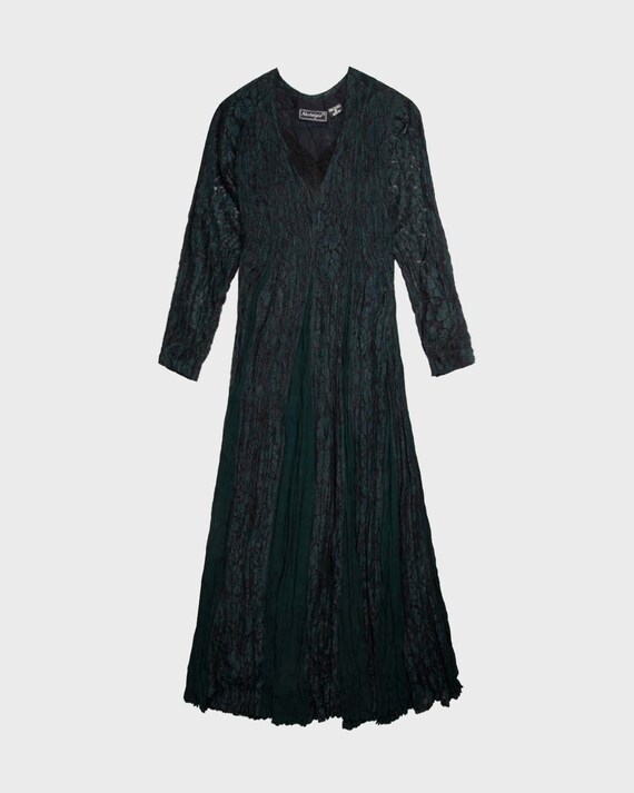 Dark green '90s fairy lace shoulder pads long regular… Gem