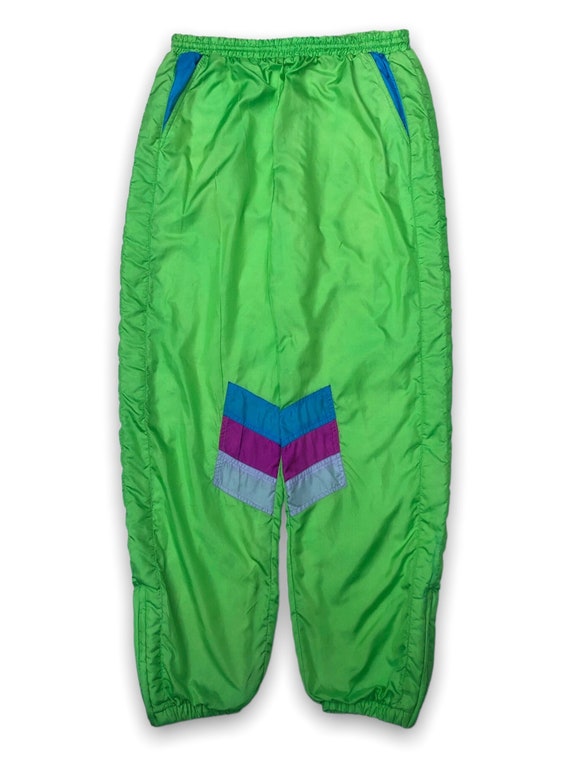 Neon Green Retro Tracksuit Jumpsuit | 80s Shell Suit Costume for Men