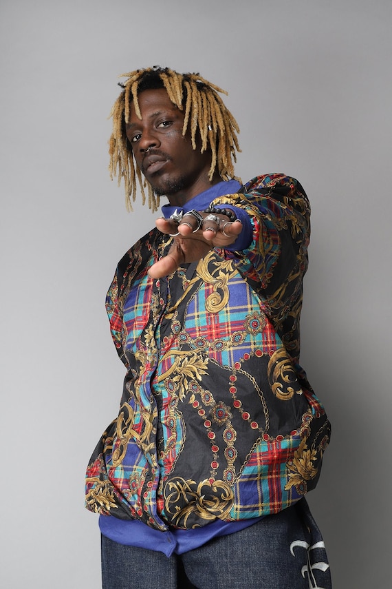 Reversible multicolour '80s crazy pattern bomber - image 3