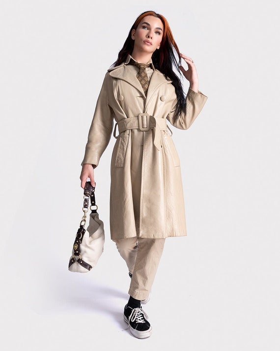Cream trench coat cheap