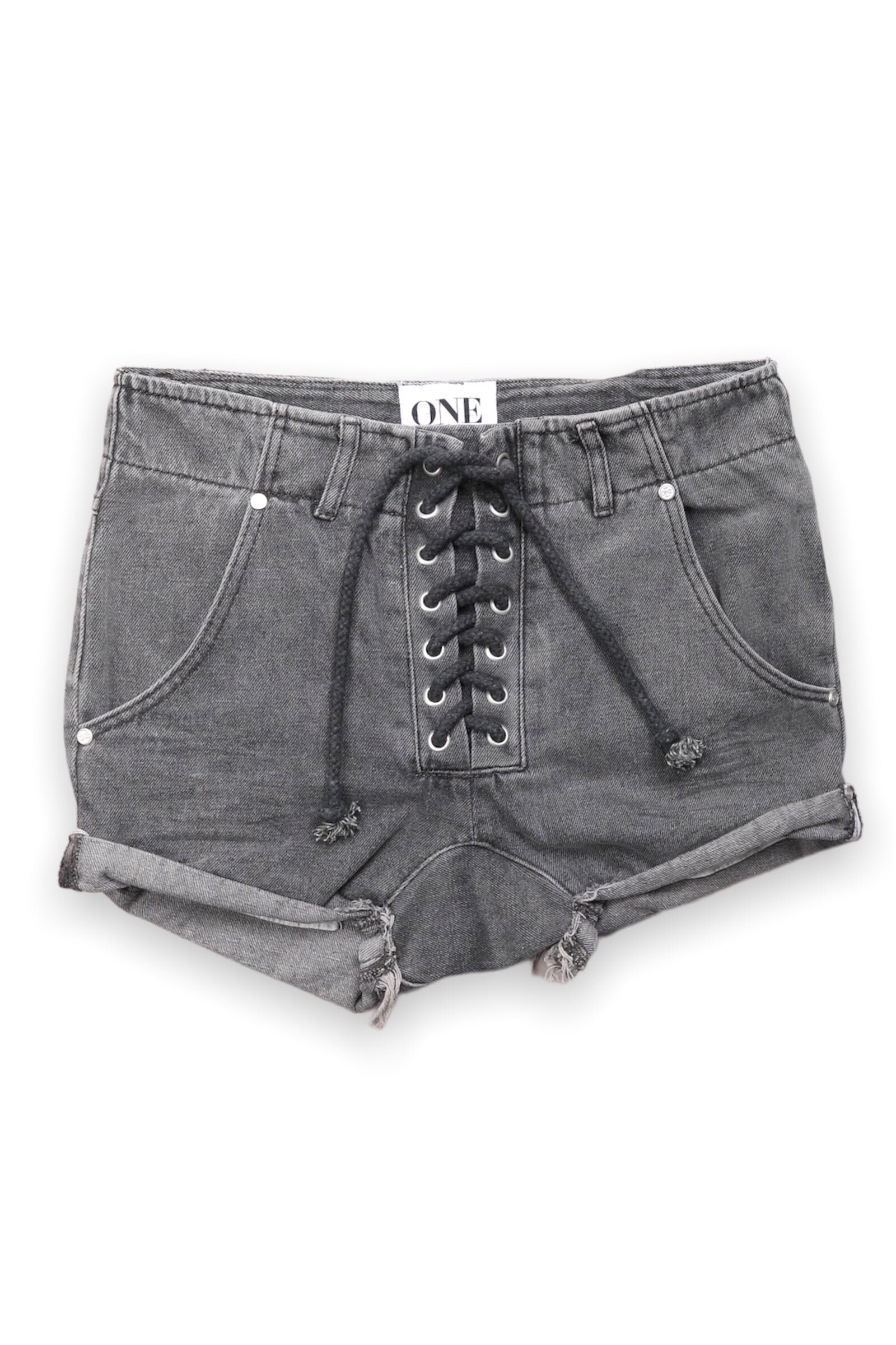 Gray denim best sale shorts