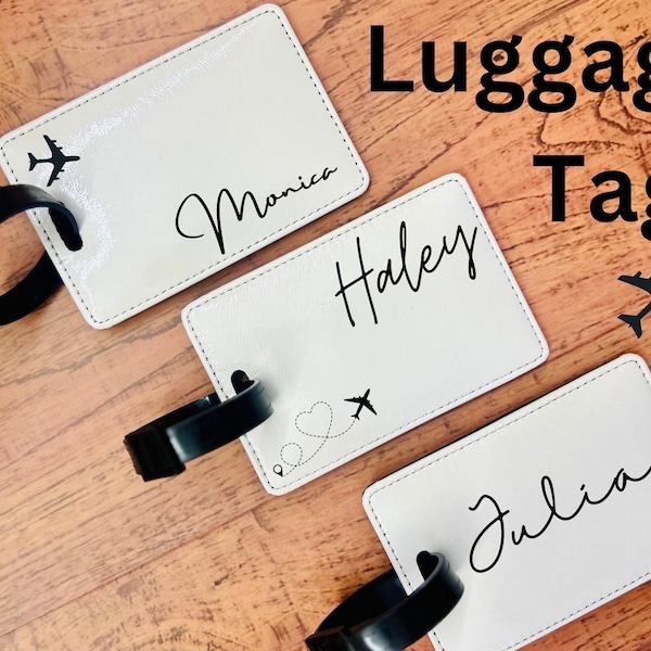 Personalized Leather Luggage Tag with custom Name - Personalized Name Luggage Tag - Bridesmaid & Groomsmen Gifts - Destination wedding gift