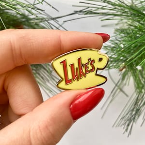 LUKE'S broche + wenskaart//koffie, Gilmore Girls, Stars Hollow, moeder cadeau, beste vriend cadeau