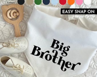 Big Brother Personalized Dog Bandana, Baby Shower, Baby News Snap-on Bandana, Pregnancy Announcement