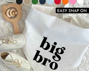 Big Bro Dog Bandana gender reveal baby minimal gift,  Baby Shower, Baby News Snap-on Bandana, New Addition