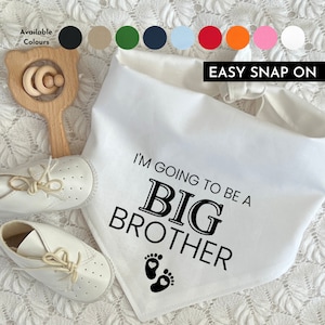I&#39;m Going to Be a Big Brother Dog Bandana, Baby Shower, Baby News Snap-on Bandana, Pregnancy Announcement, Gender Reveal