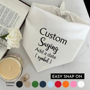 Customized Wedding Announcement, Engagement Announcement, Elopement,  Snap-on Dog Bandana