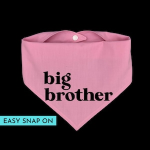 Big Brother Dog Bandana personalized gender reveal baby minimal gift, Baby Shower, Baby News Snap-on Bandana, New Addition Bild 6