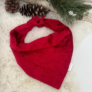 Red Velvet Christmas Dog Bandana, Christmas Gift, Stocking Stuffer
