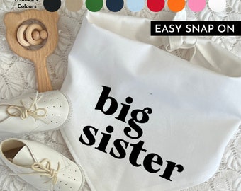 Big Sister Dog Bandana, Baby Shower, Baby News Snap-on Bandana, Pregnancy Announcement, Lower Case, Gender Reveal Dog Bandana