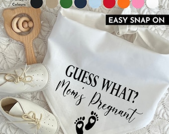 Guess What Moms Pregnant Personalized Dog Bandana, Pregnancy Announcement Dog Bandana, Baby Announcement, Pregnancy Reveal, Baby Shower