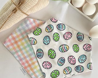 Easter Eggs and Plaid Reversible Dog Bandana