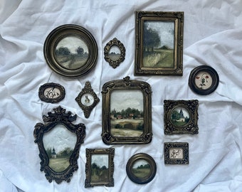 Galleria di dipinti ad olio originali vintage Galleria a sorpresa autentica e unica per la tua casa Galleria di paesaggi e nature morte, cornici fatte a mano