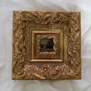 Unique Landscape with Forest and Wheat Fields in a Massive Wooden Frame Oil Painting, One-of-a-kind