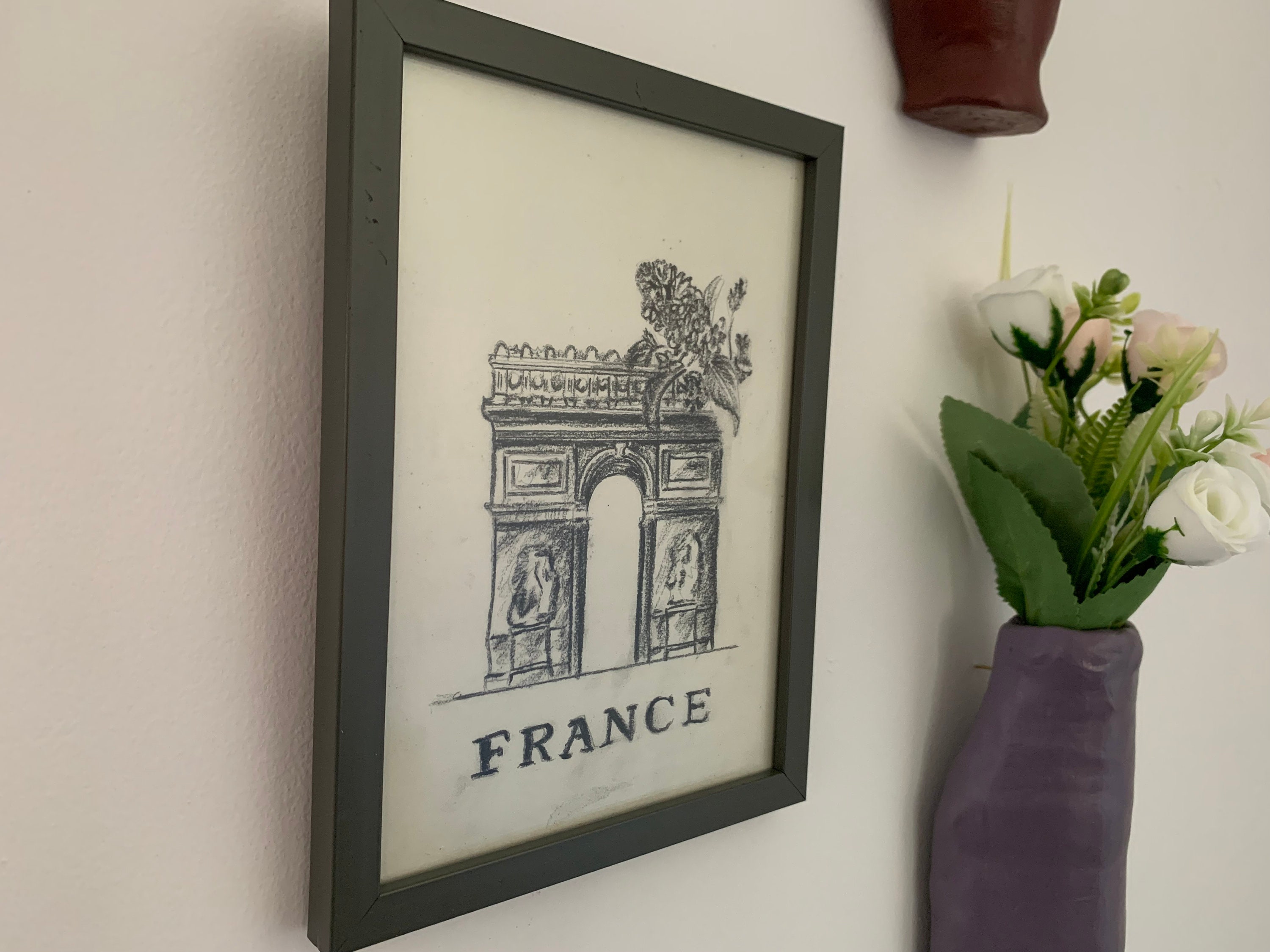 Dessin Illustration Paris Decoration Murale Cadre Art Tableau Cadeau Original Intérieure Handmade Dr