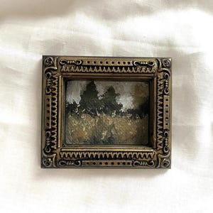 Vintage Look Golden Framed oil painting landscape, Original and authentic hand painted french countryside artwork french framed landscape