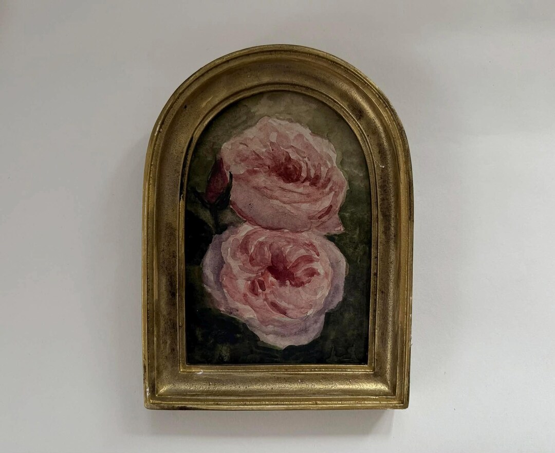 Original Watercolor Painting – Pink Roses | Framed Floral Artwork | One ...