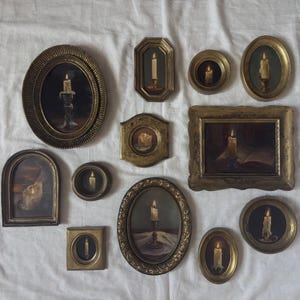 Crea tu galería de pinturas al óleo enmarcadas personalizadas, Pinturas al óleo personalizadas en marcos dorados de aspecto vintage hechos a mano, Moody Wall Gallery