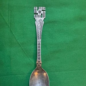 カトラリー(スプーン等) Vintage Fred Harvey Navajo Spoon Brooch Beautiful Vtg Native American Fred Harvey Era Silver Stamp Spoon