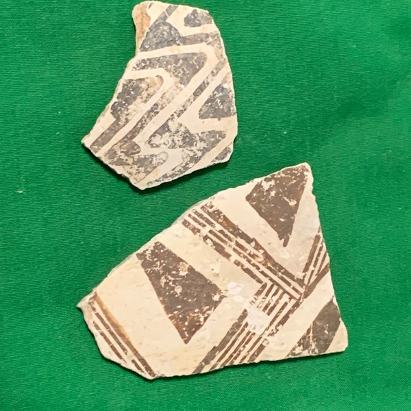 Prehistoric Anasazi / Mogollon Tularosa Black-on-White Native American Pottery Shards Artifact Arizona